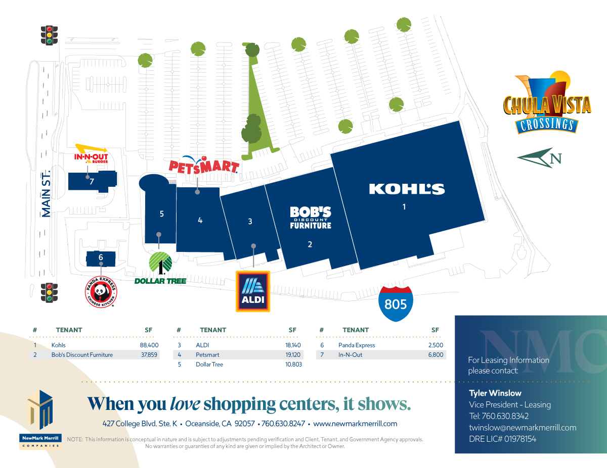 chula vista site plan showing location of tenants