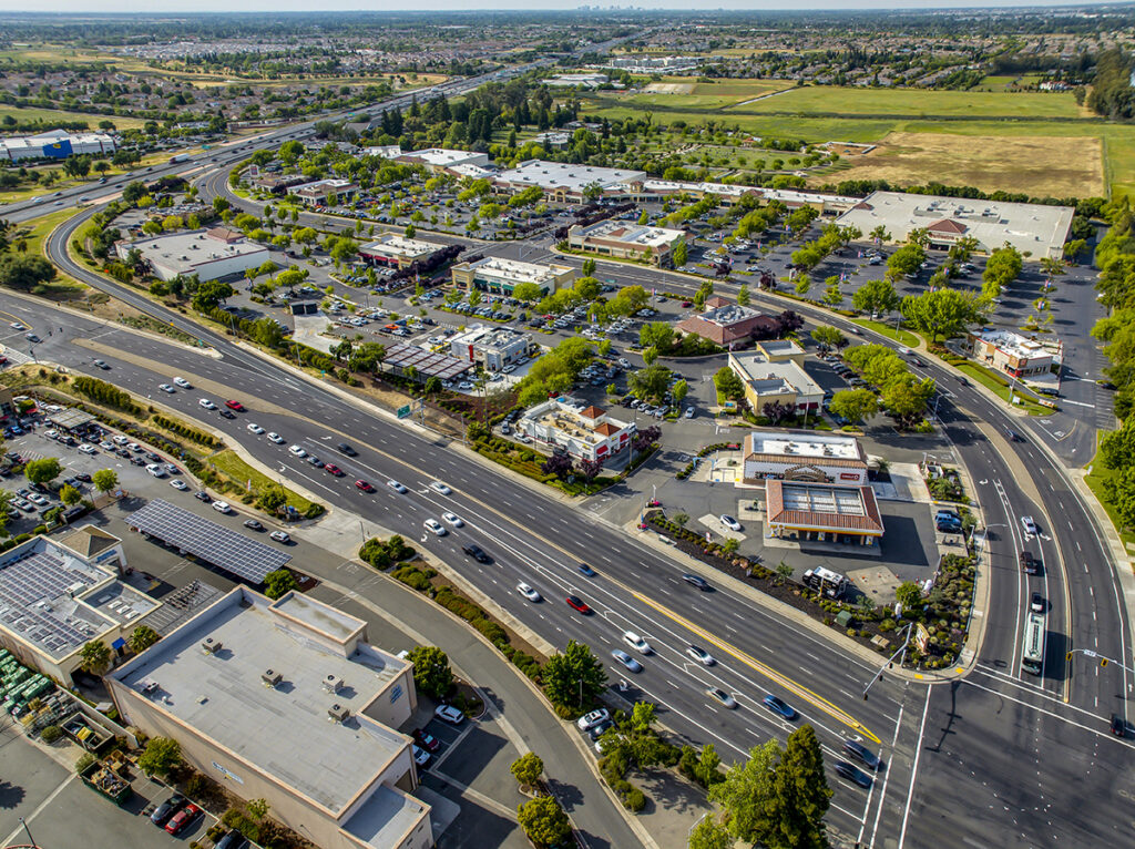 Aerial drone picture of Marketplace 99 Center